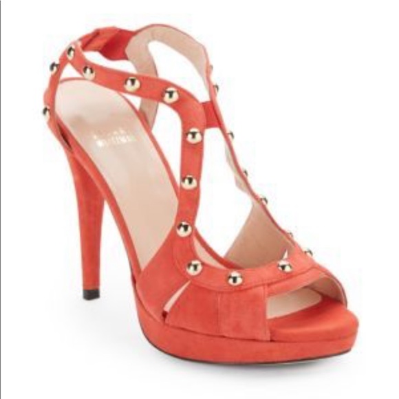 Stuart Weitzman Shoes - Stuart Weizmann orange suede heels Ratatat